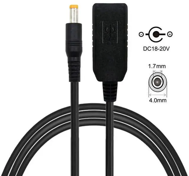 Alt view image 6 of 7 - AJMRTC USBC PD Trigger Emulator Cable,USB3.1 TypeC Input to DC 20V 4.0x1.7mm Output Power Plug,PD Decoy Charging Cord for DCPort Laptops & Notebooks