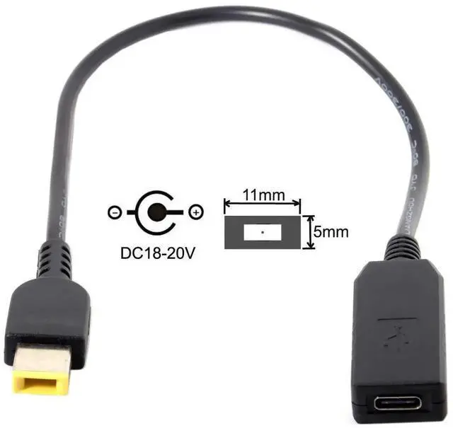 Alt view image 2 of 7 - AJMRTC USB3.1 TypeC to Rectangle 11.0x4.5mm PD Trigger Emulator Charging Cable,PD Decoy Power Cord for Lenovo ThinkPad X1 Carbon and Laptops with 11.0×4.5mm Rectangle Power Jack