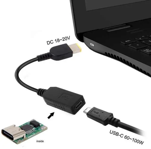 Alt view image 5 of 7 - AJMRTC USB3.1 TypeC to Rectangle 11.0x4.5mm PD Trigger Emulator Charging Cable,PD Decoy Power Cord for Lenovo ThinkPad X1 Carbon and Laptops with 11.0×4.5mm Rectangle Power Jack