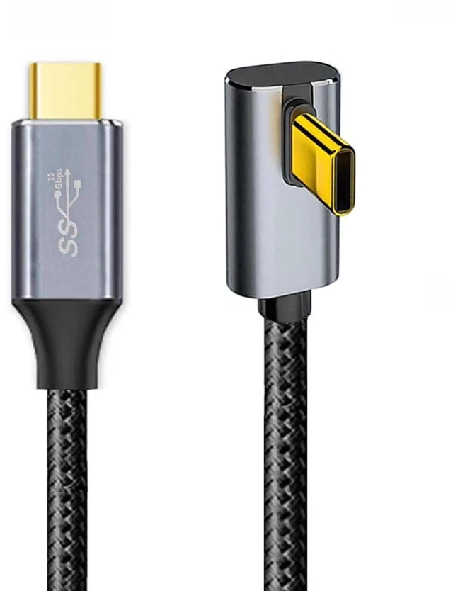 Main image of AJMRTC 300CM LowProfile 90Degree Reversible Angled USB3.1 TypeC Male to Male Cable,10Gbps Data 100W PD PassThrough Charging Cord for Laptops,Tablets,Smartphones & Docking Stations
