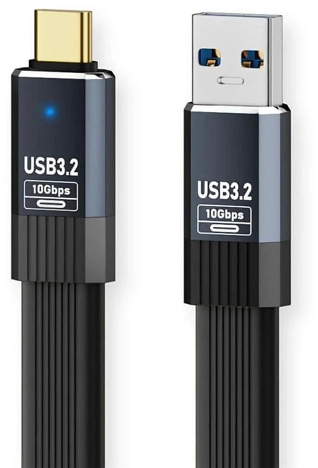 Main image of AJMRTC 100cm Flat Slim FPC USB3.1 TypeA Male to TypeC Male Cable,10Gbps Data 5V3A Power Cord for Laptops,Smartphones,External SSDs,Flash Drives and USBC Storage Peripherals