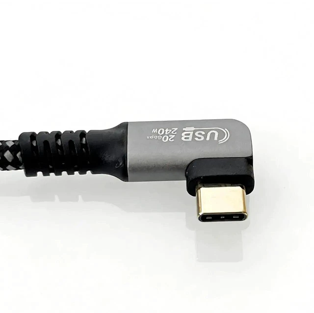 Alt view image 2 of 6 - AJMRTC 6.6FT (2M) RightAngle USB4 TypeC to TypeC Cable,240W PD3.1 Fast Charging,20Gbps Data Transfer,8K Video Cord for USBC Laptops,Monitors,Docking Stations & External SSDs