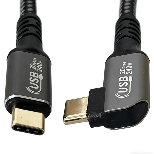 Alt view image 5 of 6 - AJMRTC 6.6FT (2M) RightAngle USB4 TypeC to TypeC Cable,240W PD3.1 Fast Charging,20Gbps Data Transfer,8K Video Cord for USBC Laptops,Monitors,Docking Stations & External SSDs