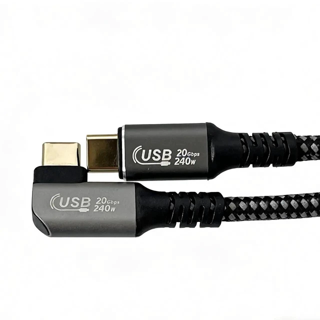Alt view image 6 of 6 - AJMRTC 6.6FT (2M) RightAngle USB4 TypeC to TypeC Cable,240W PD3.1 Fast Charging,20Gbps Data Transfer,8K Video Cord for USBC Laptops,Monitors,Docking Stations & External SSDs