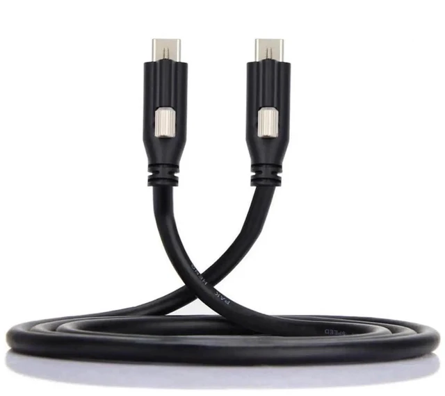 Main image of AJMRTC PanelMount SingleScrew Locking USB3.1 TypeC Male to Locking TypeC Male Cable,10Gbps Data Power Cord for Cameras,Industrial Equipment,PanelFixed Shooting Devices