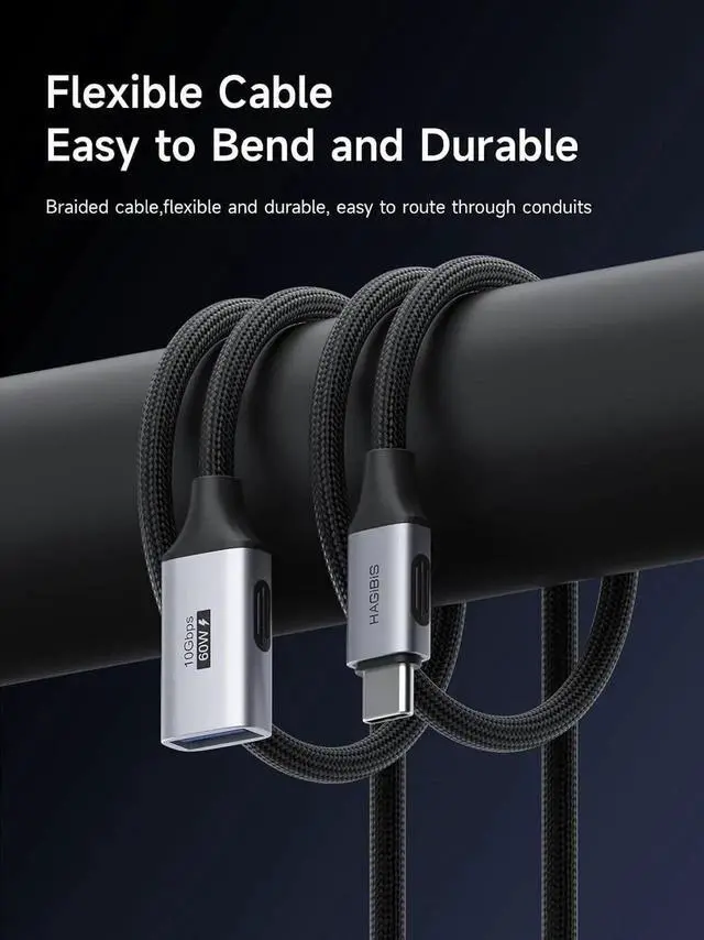 Alt view image 3 of 7 - AJMRTC 4.9FT Braided USBC Male to USBA Female OTG Extension Cable,10Gbps Data Transfer Adapter for iPhone 17/16/15 Pro Max,iPad Pro,Android Phones,USB Flash Drive,Gaming Keyboard,Mouse Peripherals