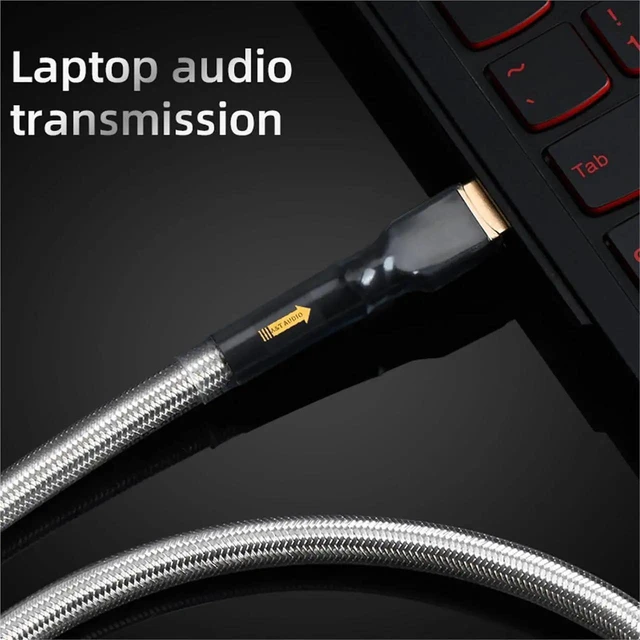 Alt view image 4 of 5 - ATAUDIO HiFi Professional USB Audio Cable,7N OCC SilverPlated TypeA to TypeB USB Cable for DAC,Amplifier,Computer,HiRes Digital Audio System