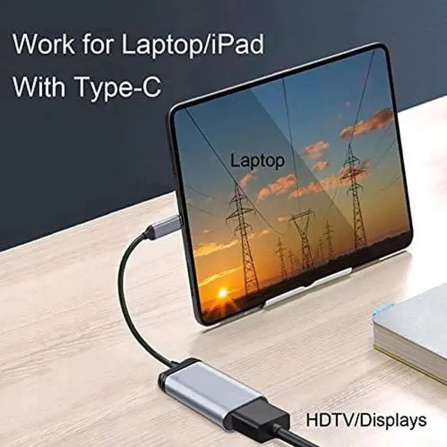 Alt view image 6 of 6 - AJMRTC USBC to HDMI Cable Adapter,4K@60Hz 1080P HDTV Video Output Cord,DPAlt Mode Converter for USBC Laptops,Tablets,Smartphones for Monitor,TV and Projector Display