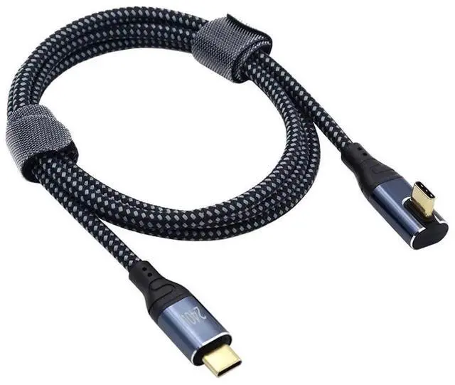 Alt view image 2 of 6 - AJMRTC 100cm LowProfile 90Degree Angled TypeC Male to Male Cable,240W PD Fast Charging 480Mbps USB2.0 Data Cable,Support 48V 5A for Laptops,Tablets and USBC PowerSupply Devices