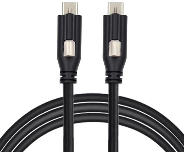 Main image of AJMRTC Locking USB 3.1 Gen2 TypeC to Locking USBC Cable, 10Gbps Data & PD Power Cord, Single Panel Mount Screw Connector, AntiDrop for Machine Vision Camera, Industrial USBC Device Connection