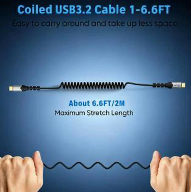 Alt view image 2 of 4 - AJMRTC 6.6FT USBC Extension Cable, USB 3.2 Gen 2x2 20Gbps TypeC Male to Female Cord, 100W PD Fast Charging, 4K 8K Video Display Output, Data Sync Extension Cord for Laptop, Phone, Docking Station, U