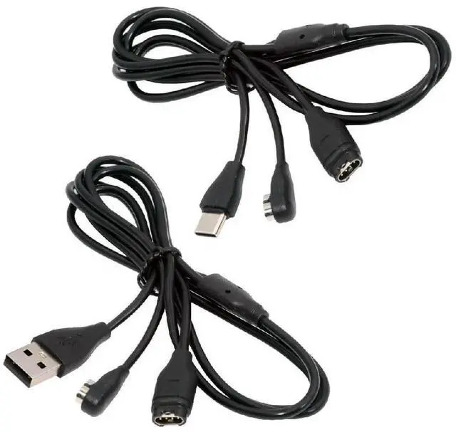Main image of AJMRTC 2Pcs Magnetic Charging Cable, USBA & USBC to 2Pin 4Pin Combo Smart Watch Earphone Charger Cord, Replacement Magnetic Charging Cable for Garmin, Shokz Headphones & Wearable Devices