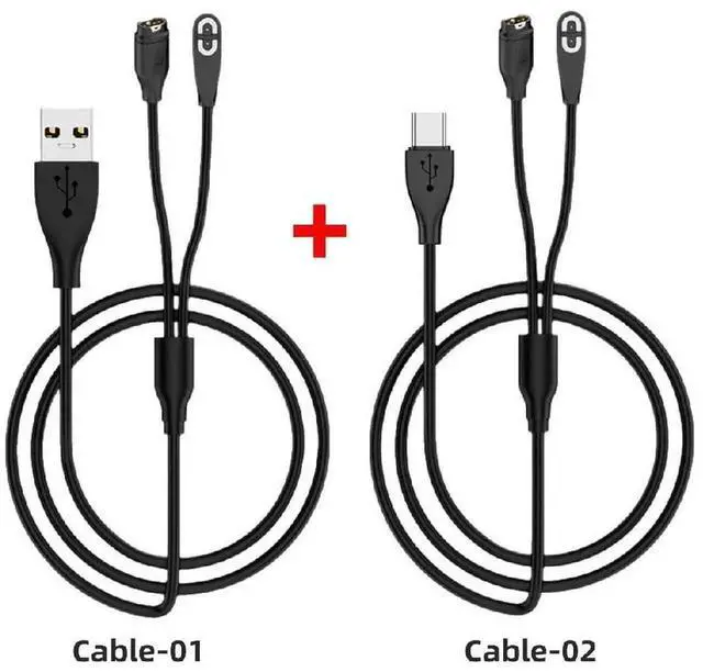 Alt view image 5 of 7 - AJMRTC 2Pcs Magnetic Charging Cable, USBA & USBC to 2Pin 4Pin Combo Smart Watch Earphone Charger Cord, Replacement Magnetic Charging Cable for Garmin, Shokz Headphones & Wearable Devices