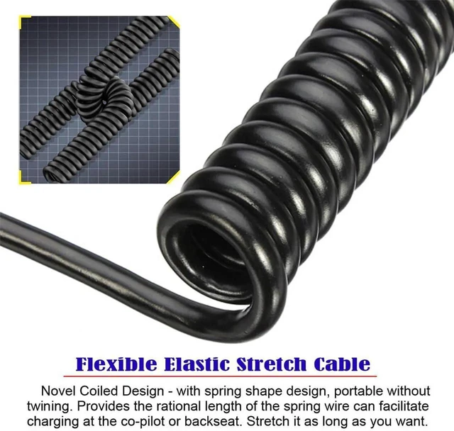 Alt view image 2 of 7 - AJMRTC Stretch Coiled USB4 USBC Cable, Opposite BackAngled Male to Male Cord, 20Gbps Data Sync, 100W PD Fast Charging, 8K Video Output for Laptop, Mechanical Keyboard, Tablet USBC Devices