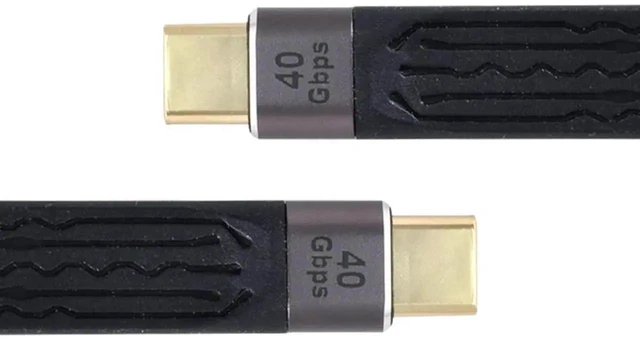Alt view image 2 of 7 - AJMRTC 13CM Flat Slim FPC USB4 USBC Male to Male Cable, 40Gbps Data Transfer, 100W PD Fast Charging, 8K Video Output for Laptop, Smartphone and SpaceLimited USBC Peripheral Connection