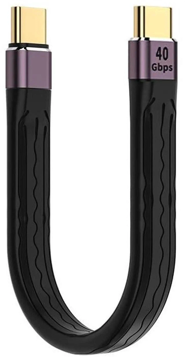 Alt view image 5 of 7 - AJMRTC 13CM Flat Slim FPC USB4 USBC Male to Male Cable, 40Gbps Data Transfer, 100W PD Fast Charging, 8K Video Output for Laptop, Smartphone and SpaceLimited USBC Peripheral Connection