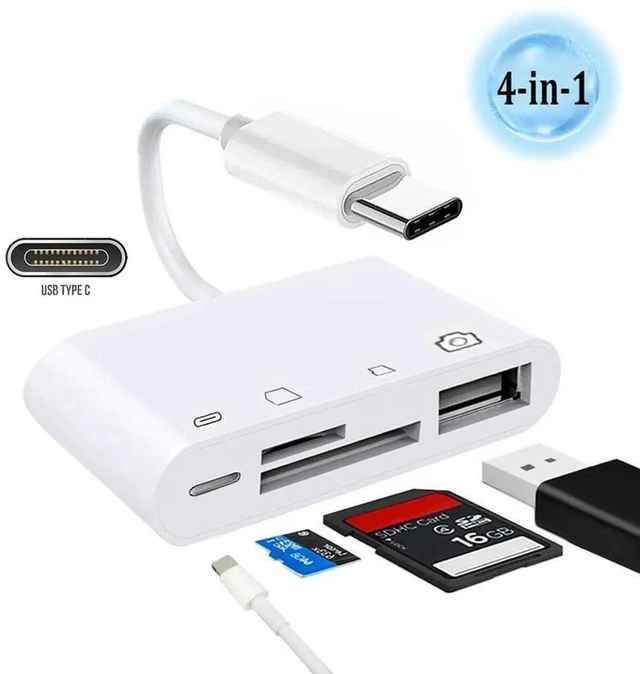 Alt view image 4 of 7 - AJMRTC 4in1 USBC Card Reader Adapter, USB2.0 TypeC to TF Micro SD, SDXC, USBA Female Port, 27W PD PassThrough Charging for Laptop, Tablet, Smartphone and USBC Compatible Devices