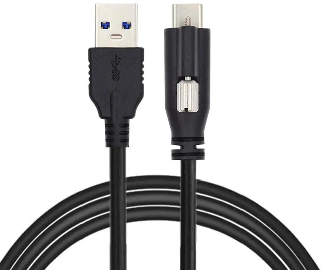 Main image of AJMRTC 2M PanelMount Locking USB 3.1 TypeC to Standard USB3.0 Data Cable, ScrewLocked TypeC PanelMount Connector, Stable Signal for Camera, Industrial Equipment and FixedInstallation Projects