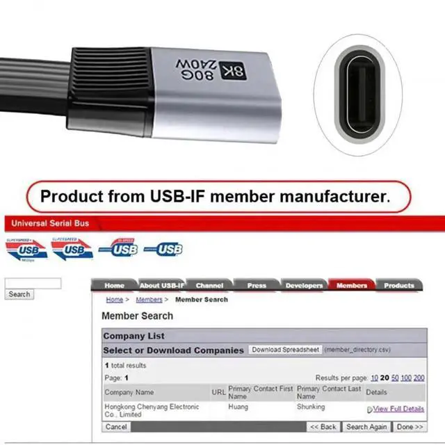 Alt view image 4 of 7 - AJMRTC 20cm Flat Slim FPC USB5 MaletoFemale Extension Cable, 80Gbps, 240W PD, 16K 8K@60Hz 5K Video, Compatible with USB4.0, Thunderbolt 3/4/5 for Chassis & Embedded Installations