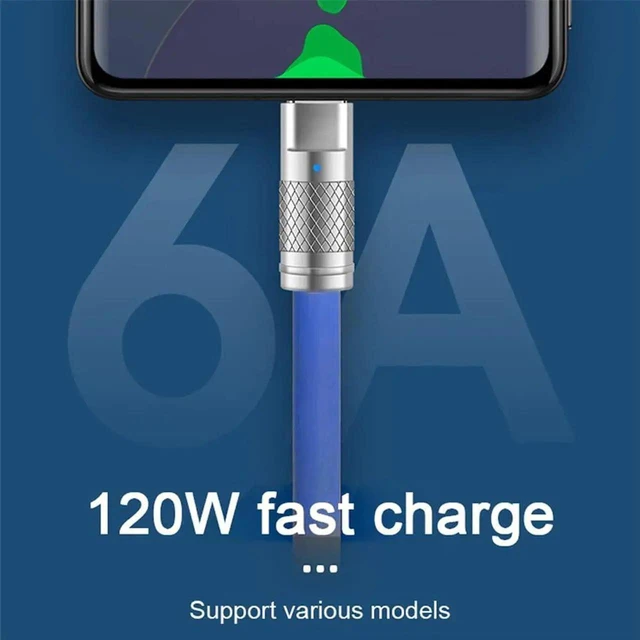 Alt view image 6 of 7 - AJMRTC 2M Blue Liquid Silicone USBC to USBC Cable, UltraSoft 120W PD Fast Charging, USB2.0 480Mbps Data Cord for Laptop, Tablet, Smartphone and USBC Devices