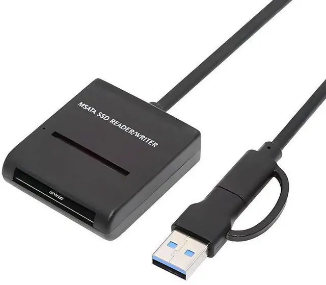 Main image of AJMRTC USB3.0 to mSATA SSD Docking Enclosure, 5Gbps, USBC & USBA Dual Connectors, Portable External Adapter Cable for mSATA SolidState Drive Storage Expansion