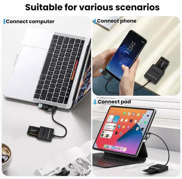 Alt view image 3 of 7 - AJMRTC USB3.0 to mSATA SSD Docking Enclosure, 5Gbps, USBC & USBA Dual Connectors, Portable External Adapter Cable for mSATA SolidState Drive Storage Expansion