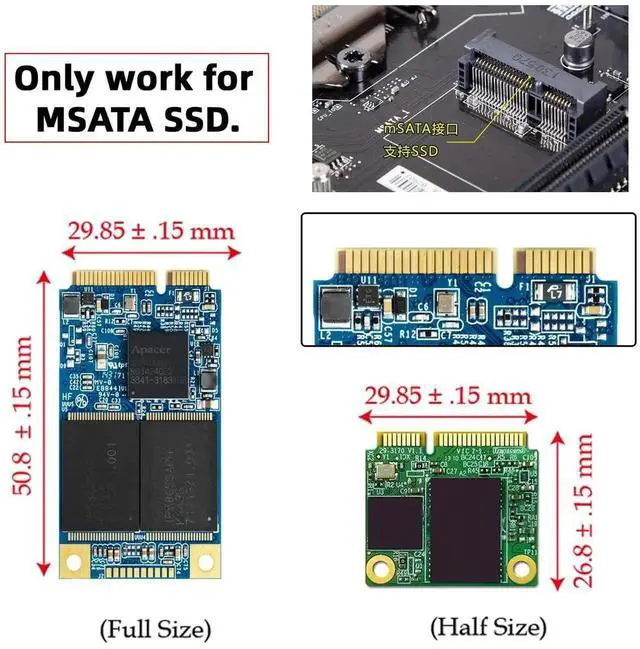 Alt view image 2 of 7 - AJMRTC USB3.0 to mSATA SSD Docking Enclosure, 5Gbps, USBC & USBA Dual Connectors, Portable External Adapter Cable for mSATA SolidState Drive Storage Expansion