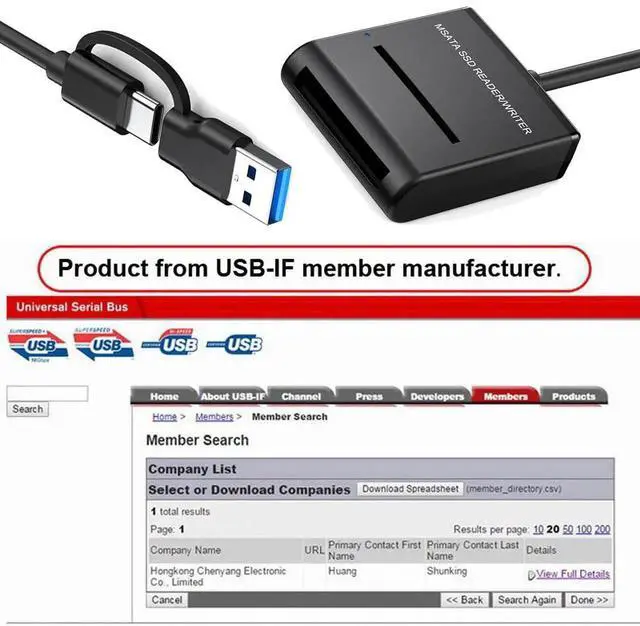 Alt view image 4 of 7 - AJMRTC USB3.0 to mSATA SSD Docking Enclosure, 5Gbps, USBC & USBA Dual Connectors, Portable External Adapter Cable for mSATA SolidState Drive Storage Expansion
