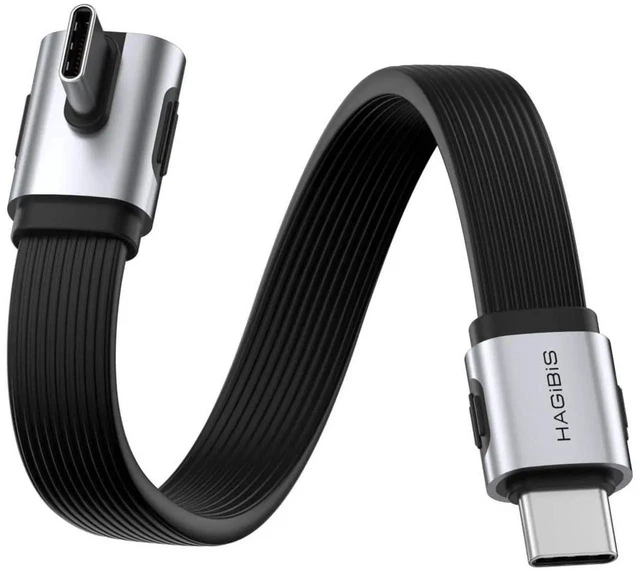 Main image of AJMRTC 0.5FT Vertical 90Degree USB4 V2.0 Short USBC Cable, 80Gbps Data, 240W PD Charging, 8K@60Hz Video, Compatible with Thunderbolt 5/4 for iPhone 17 16 15 Pro Max, iPad Pro