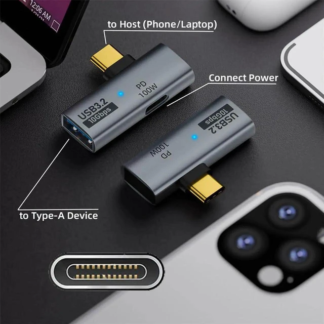 Alt view image 6 of 7 - AJMRTC USBC to USB3.0 Female OTG Adapter, 10Gbps Data Speed, 100W PD PassThrough Charging, Portable OTG Converter for Laptop, Tablet, Smartphone and USBC Compatible Devices