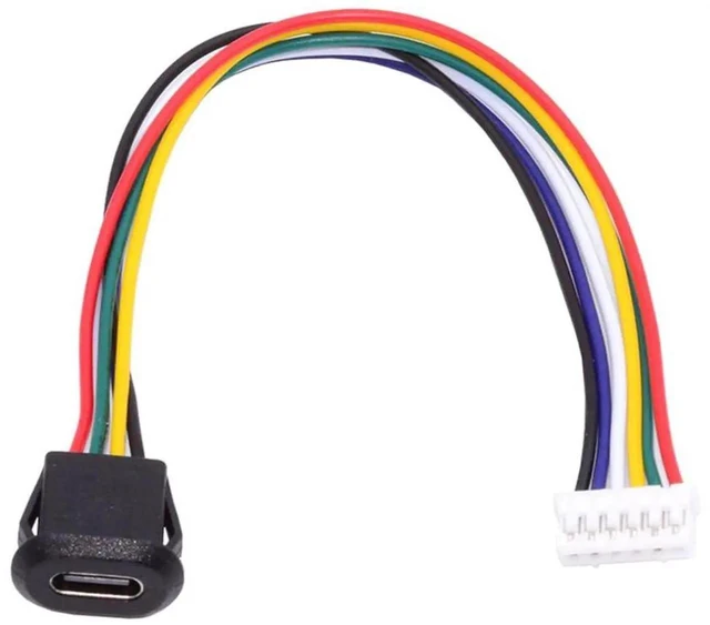 Alt view image 7 of 7 - AJMRTC 5Pcs/Set TypeC Female Socket to 6Pin Header Cable, 2.0mm Pitch, Latch Mount, DIY OEM Cable, DC 5V20V Power Supply for Custom Electronic Project Assembly