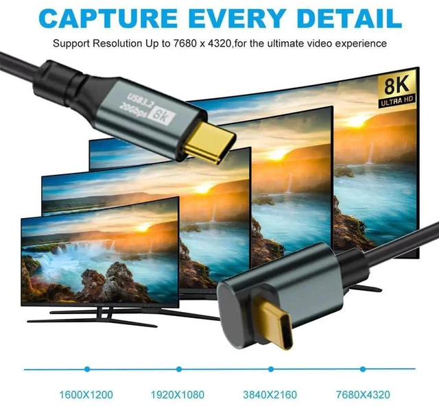 Alt view image 6 of 7 - AJMRTC UpAngled Stretch Coiled USB4 USBC Cable, 20Gbps Data, 100W PD Charging, 8K Video, MaletoMale Spring Cord Stretches to 180cm for Laptop, Keyboard, Tablet USBC Peripherals