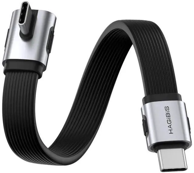 Main image of AJMRTC 0.8FT Vertical 90Degree USB4 V2.0 Short USBC Cable, 80Gbps Data, 240W PD Charging, 8K@60Hz Video, Compatible with Thunderbolt 5/4 for iPhone 17 16 15 Pro Max, iPad Pro