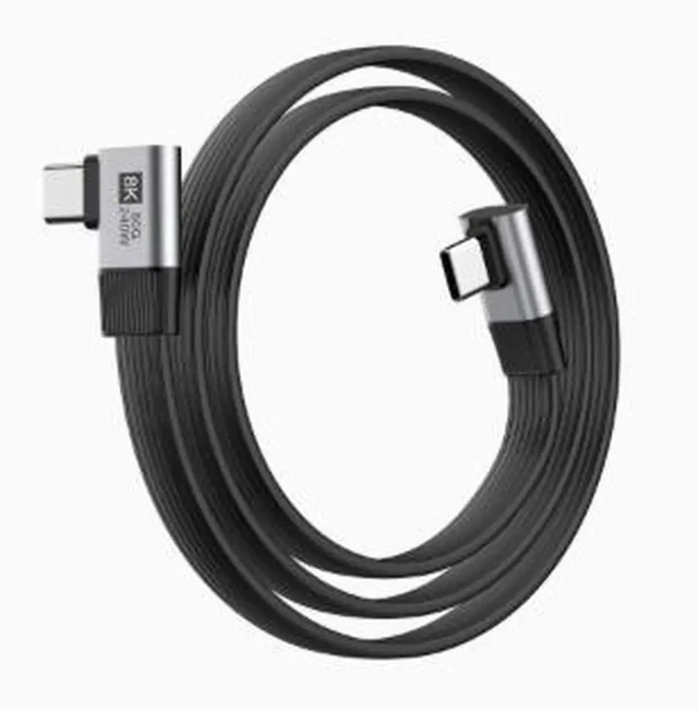 Main image of AJMRTC 20cm RightAngled USBC Extension Cable, USB5/USB4, 80Gbps Data, 240W PD Charging, 8K@60Hz Video, HighSpeed Cord for Gaming Dock, VR Headset and Laptop Expansion
