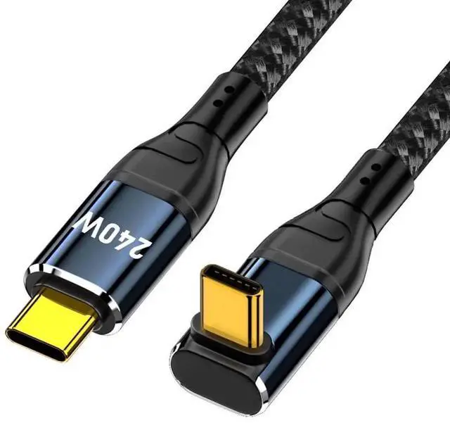 Main image of AJMRTC 100cm 90 Degree UpDown Angled USBC Cable, 240W PD 48V 5A Fast Charging Cord, 480Mbps Data Transfer, Backward Compatible with 100W USBC Charging for Laptops, Tablets and USBC Devices