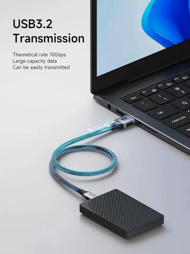 Alt view image 7 of 7 - AJMRTC USBA to USBC Cable 4.9FT,USB3.2 Gen2 10Gbps Data 60W 20V/3A Fast Charging CarPlay Cord for iPhone 17 16 Pro Max,Galaxy S25 Ultra S25+,MacBook Pro,iPad USBC Devices