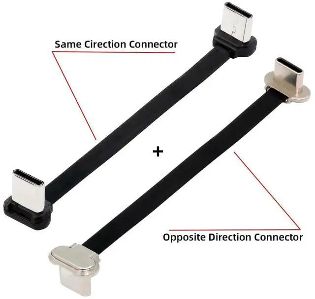 Alt view image 3 of 3 - AJMRTC 2Pack Angled USBC to USBC Cable,Ultra Slim Flat USB2.0 Cord,65W PD Fast Charging for Laptops,Tablets,Smartphones,LowProfile Flat Cable for Narrow Space Wiring