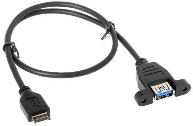 Alt view image 4 of 6 - AJMRTC 50cm USB3.1 Front Panel Header to USB3.0 TypeA Female Extension Cable,Panel Mount Internal Motherboard Adapter Cord for PC Case DIY Desktop Computer Modding