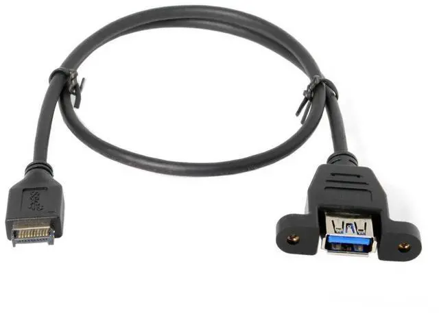 Alt view image 3 of 6 - AJMRTC 50cm USB3.1 Front Panel Header to USB3.0 TypeA Female Extension Cable,Panel Mount Internal Motherboard Adapter Cord for PC Case DIY Desktop Computer Modding