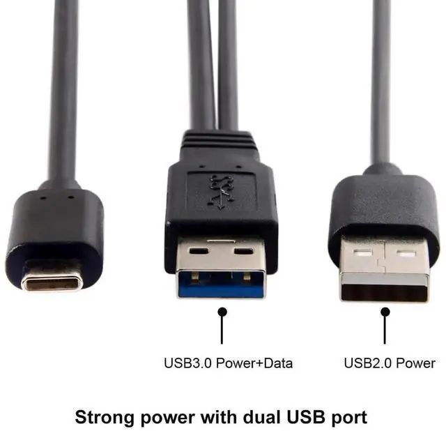 Alt view image 6 of 7 - AJMRTC 2Pack TypeC to USB3.0 & USB2.0 Dual YCable,USBC Male to Dual USBA Male Power Data YSplitter Cord for External Hard Drives,Laptops,Portable Storage Devices