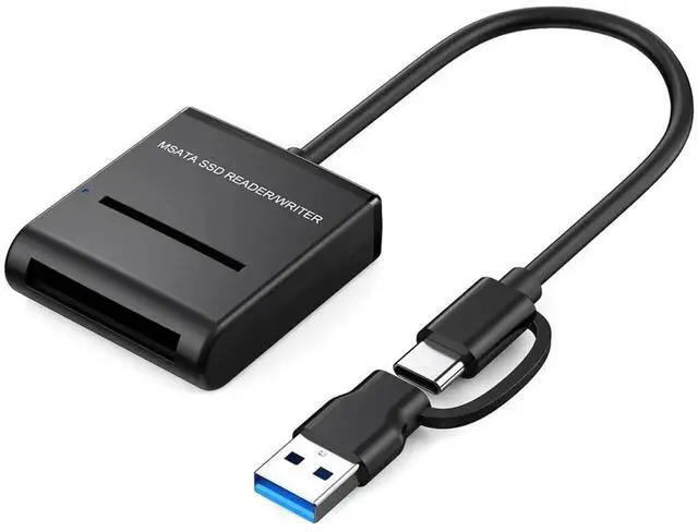 Main image of AJMRTC USBC & USBA Dual Connector to mSATA SSD Adapter Cable,5Gbps USB3.0 External mSATA Docking Enclosure Cord for mSATA Solid State Drive,PlugandPlay for Laptop PC