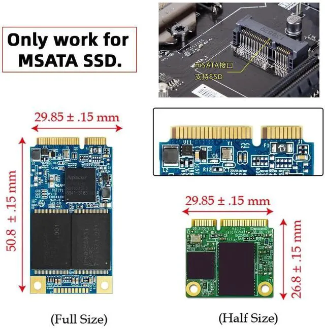 Alt view image 2 of 7 - AJMRTC USBC & USBA Dual Connector to mSATA SSD Adapter Cable,5Gbps USB3.0 External mSATA Docking Enclosure Cord for mSATA Solid State Drive,PlugandPlay for Laptop PC