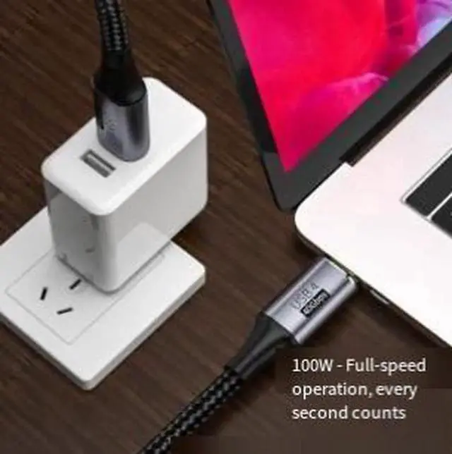 Alt view image 3 of 4 - AJMRTC USB4 Thunderbolt 4 Cable 3.9FT(1.2M),40Gbps HighSpeed USBC Cable,100W PD Fast Charging,8K@60Hz Video Cord for Laptop,eGPU,Docking Station,Monitor