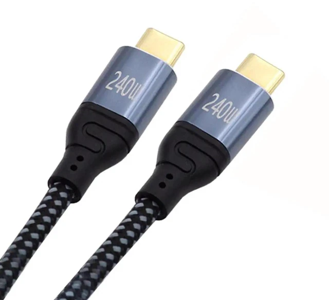 Main image of AJMRTC 200CM USBC to USBC 240W PD Cable,48V 5A High Power 480Mbps USB2.0 Data Sync Cord,Compatible with 100W PD,for Laptops,Tablets,Smartphones,LongLength Charging Cable