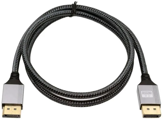 Main image of AJMRTC 2M DisplayPort DP to DP Cable,4K@60Hz UltraHD UHD Video Cord with Silver Sleeve,GoldPlated Connector for Desktop,Laptop,Monitor,Graphics Card,Gaming Workstation