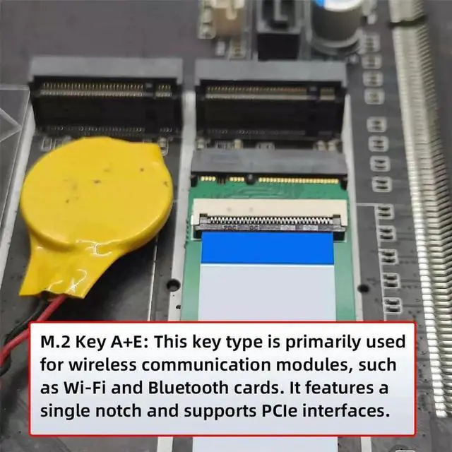 Alt view image 3 of 7 - AJMRTC NGFF A+EKey Male to NVMe MKey Female Extension Cable,2230 2280 Size Compatible Adapter Cord for Laptop Motherboard,SSD Expansion Internal Modding Cable