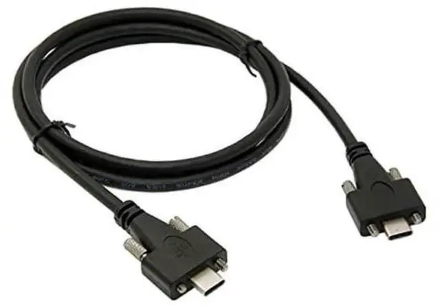 Main image of AJMRTC 200cm Dual M2 ThumbscrewLocking USBC to Locking USBC Cable,USB3.1 Gen2 10Gbps PanelMount TypeC Data Cord,ScrewLocked AntiDrop for Industrial Camera,Desktop Panel Equipment
