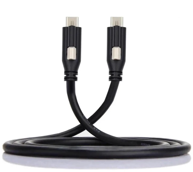 Main image of AJMRTC 200CM Locking USBC to Locking USBC Data Power Cable,USB3.1 Gen2 SinglePanelMount ScrewLock Connector for Industrial Cameras,FixedInstallation USBC Devices