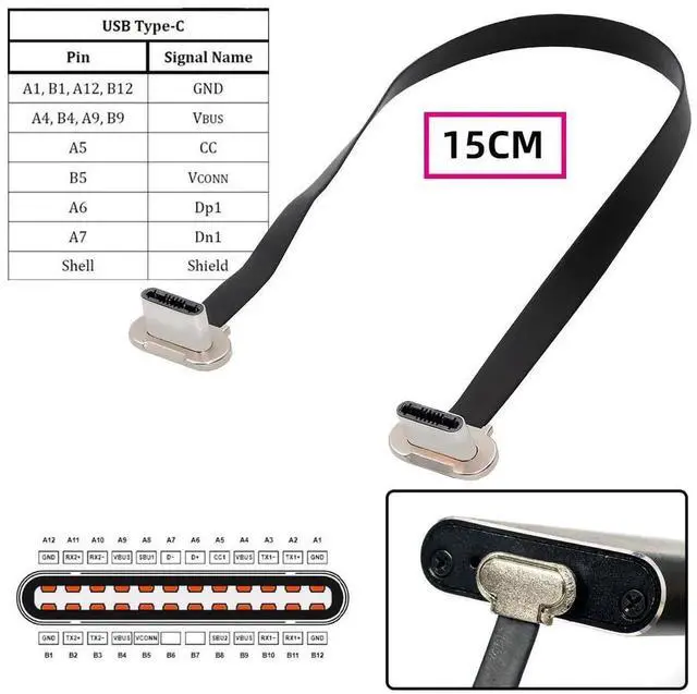 Alt view image 5 of 7 - AJMRTC 20cm(7.87in) UltraSlim Flat USB2.0 USBC to USBC Short Cable,DualAngled Silver Plug,65W PD Fast Charging Data Cord for Laptops,Tablets,Smartphones,TightSpace Connection