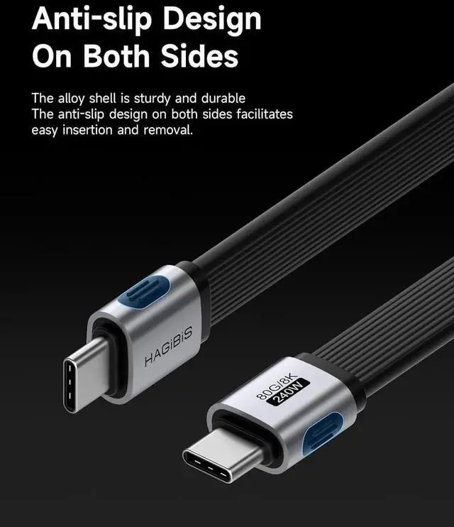 Alt view image 3 of 7 - AJMRTC 0.8FT Short USB4 V2.0 USBC Cable,80Gbps Data 240W PD Fast Charging,8K@60Hz Video Cord for iPhone 17 16 15 Pro Max,iPad Pro,Thunderbolt 5/4 Laptops & USBC Devices